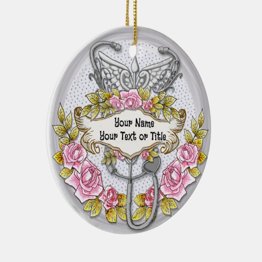 Décoration En Céramique Infirmière stéthoscope caducée (Droite)