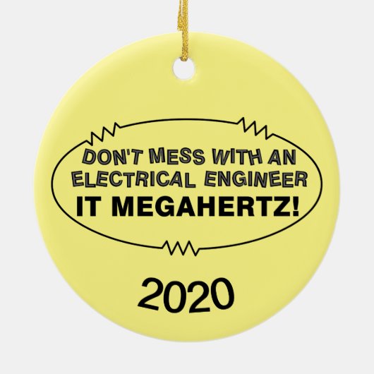 Décoration En Céramique Ingénieur électrique Megahertz Oval (Dos)