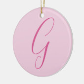 Décoration En Céramique Initial Letter Monogram Light Pink Plain Chic (Gauche)