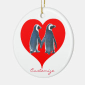 Décoration En Céramique Inséparables Penguin Couple Red Heart Thunder_Cove (Gauche)