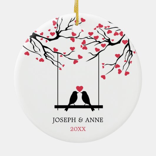 Décoration En Céramique Inséparables Personnalisés Couple Ensemble Daté (Dos)