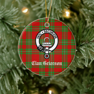 Décoration En Céramique Insigne de Clan Grierson et Tartan