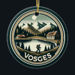 Décoration En Céramique Insigne des Vosges France<br><div class="desc">Les Vosges dans un style vectoriel. Les Vosges sont une gamme de montagnes moyennes dans l'est de la France,  près de sa frontière avec l'Allemagne.</div>
