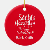 Décoration En Céramique Instructeur favori Yoga Père Noël pour Noël (Dos)