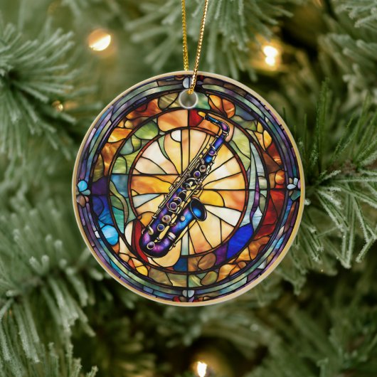 Décoration En Céramique Instrument de musique saxophone (Arbre)