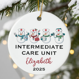 Décoration En Céramique Intermediate Care Unit Cute Snowflake Nurse 