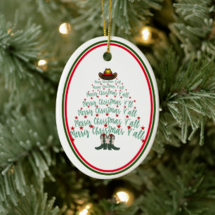 Décoration En Céramique Invité de l'arbre de Noël Cowboy 2024