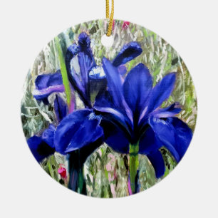 Décoration En Céramique Irises oil painting