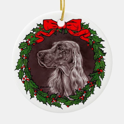 Décoration En Céramique Irish Setter Art par Glenda S. Harlan (Devant)