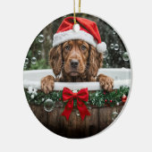 Décoration En Céramique Irish Setter Cute Christmas Holiday Bubble Bath (Gauche)