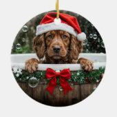 Décoration En Céramique Irish Setter Cute Christmas Holiday Bubble Bath (Dos)