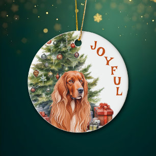 Décoration En Céramique Irish Setter Joyful Christmas