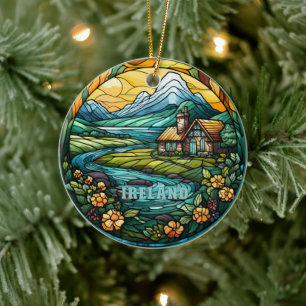 Décoration En Céramique Irlande Country House Souvenir