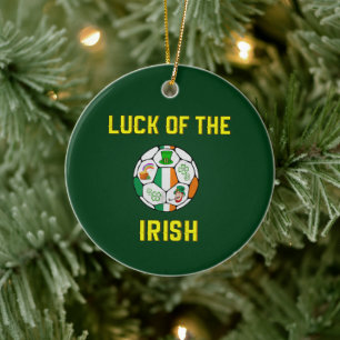 Décoration En Céramique Irlande Drapeau balle de football - La chance de l
