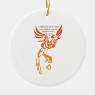 Décoration En Céramique Isaiah 61 Phoenix Oval Ceramic Ornament