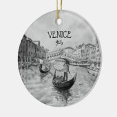 Décoration En Céramique Italie Travel - VENICE souvenir noir et blanc (Gauche)