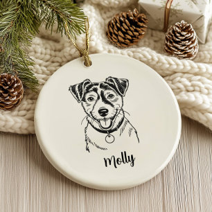 Décoration En Céramique Jack Russel Terrier chien Noël personnalisé