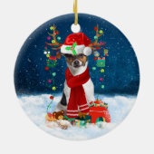 Décoration En Céramique Jack Russell Terrier Chien dans neige Cadeaux de N (Dos)