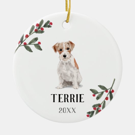 Décoration En Céramique Jack Russell Terrier Chien de Noël personnalisé (Devant)