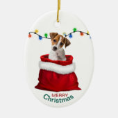 Décoration En Céramique Jack Russell Terrier Chien en vacances sac cadeau (Devant)