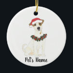 Décoration En Céramique Jack Russell Terrier personnalisé<br><div class="desc">Faites la belle liste cette année avec un ornement personnalisé de votre petit elfe préféré!</div>