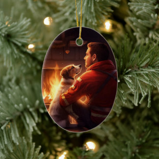 Décoration En Céramique Jack Russell Terrier Pompier, Chiot, Amoureux des 