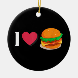 Décoration En Céramique J'adore Burger Cheeseburger Manger Malsain
