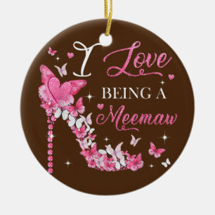 Décoration En Céramique J'adore être Memaw High Heel Butterflies Mère's