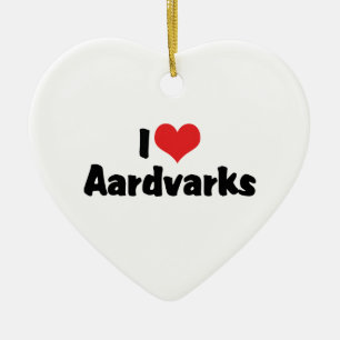 Décoration En Céramique J'adore les Aardvarks au Coeur