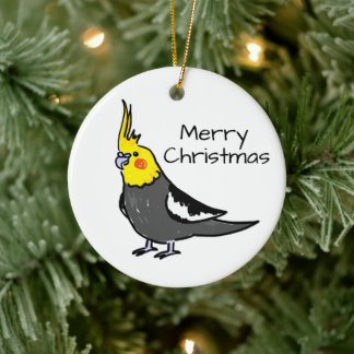 Décoration En Céramique J'adore les cockatiels gris normaux