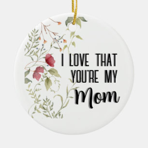 Décoration En Céramique J'adore que tu sois ma maman, cadeau floral
