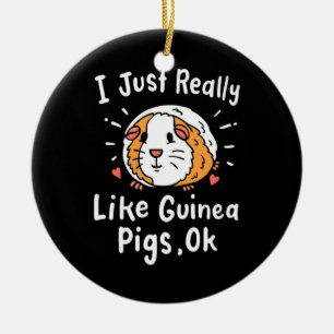 Décoration En Céramique J'adore vraiment les cochons d'Inde