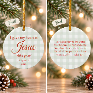 Décoration En Céramique J'ai donné mon cœur à Jésus Noël