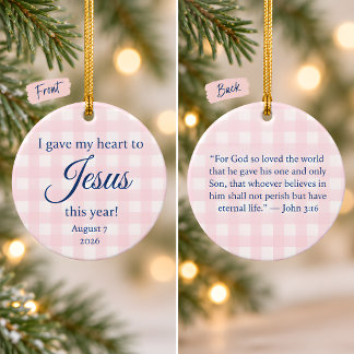 Décoration En Céramique J'ai donné mon cœur à Jésus Noël