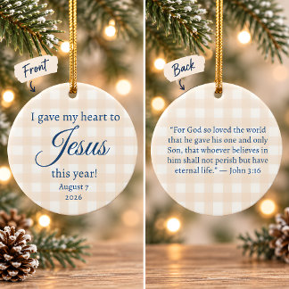 Décoration En Céramique J'ai donné mon cœur à Jésus Noël