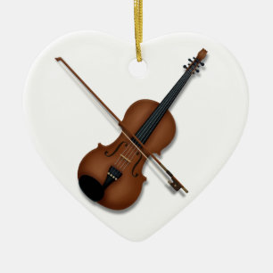 Décoration En Céramique J'ai le coeur du violon, l'instrument de musique d