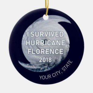 Décoration En Céramique J'AI SURVÉCU À L'HURRICANE FLORENCE Ville