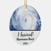 Décoration En Céramique J'Ai Survécu ! Ouragan Beryl 2024 (Droite)