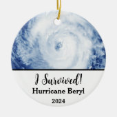 Décoration En Céramique J'Ai Survécu ! Ouragan Beryl 2024 (Devant)