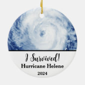 Décoration En Céramique J'Ai Survécu ! Ouragan Helene 2024 (Dos)