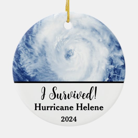 Décoration En Céramique J'Ai Survécu ! Ouragan Helene 2024 (Dos)