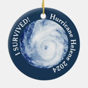 Décoration En Céramique J'Ai Survécu ! Ouragan Helene 2024