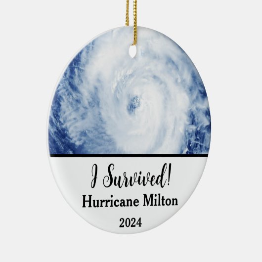 Décoration En Céramique J'Ai Survécu ! Ouragan Milton 2024 (Droite)