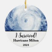 Décoration En Céramique J'Ai Survécu ! Ouragan Milton 2024 (Dos)