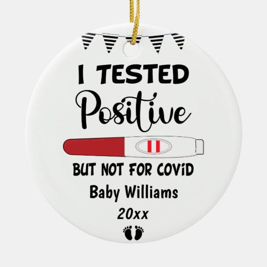 Décoration En Céramique J'Ai Testé Positive Funny Pregnancy Baby Attendu (Devant)