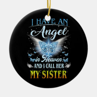 Décoration En Céramique J'Ai Un Ange Au Ciel Et Je L'Appelle Ma