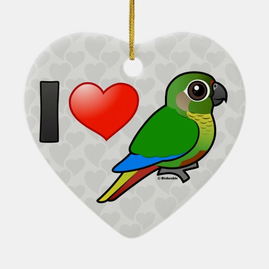 Décoration En Céramique J'aime Conures Marron-gonflé (Dos)