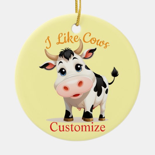 Décoration En Céramique J'Aime Cows Art Thunder_Cove (Devant)