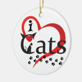 Décoration En Céramique J'aime des chats (Gauche)