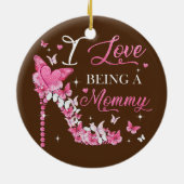 Décoration En Céramique J'aime être maman papillons à talon élevé papillon (Dos)